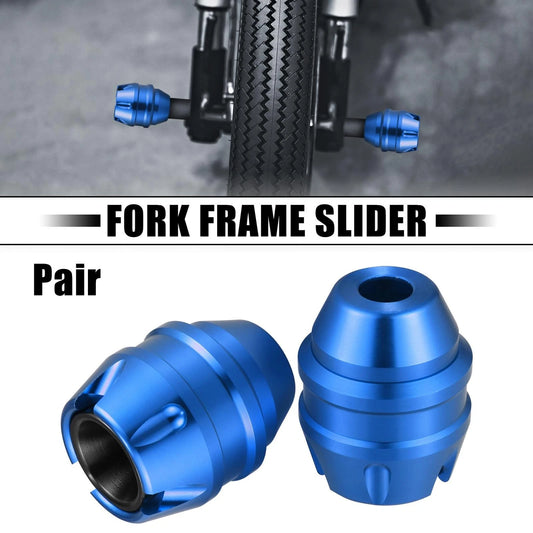 1 Pair Anti Drop Fork Frame Slider for Motorcycle Front Frame Sliders Blue