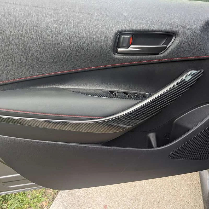 DRY Carbon Inner Front Door Panel Handle Strip Trim For Toyota GR Corolla 23-25