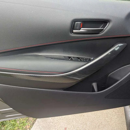 DRY Carbon Inner Front Door Panel Handle Strip Trim For Toyota GR Corolla 23-25