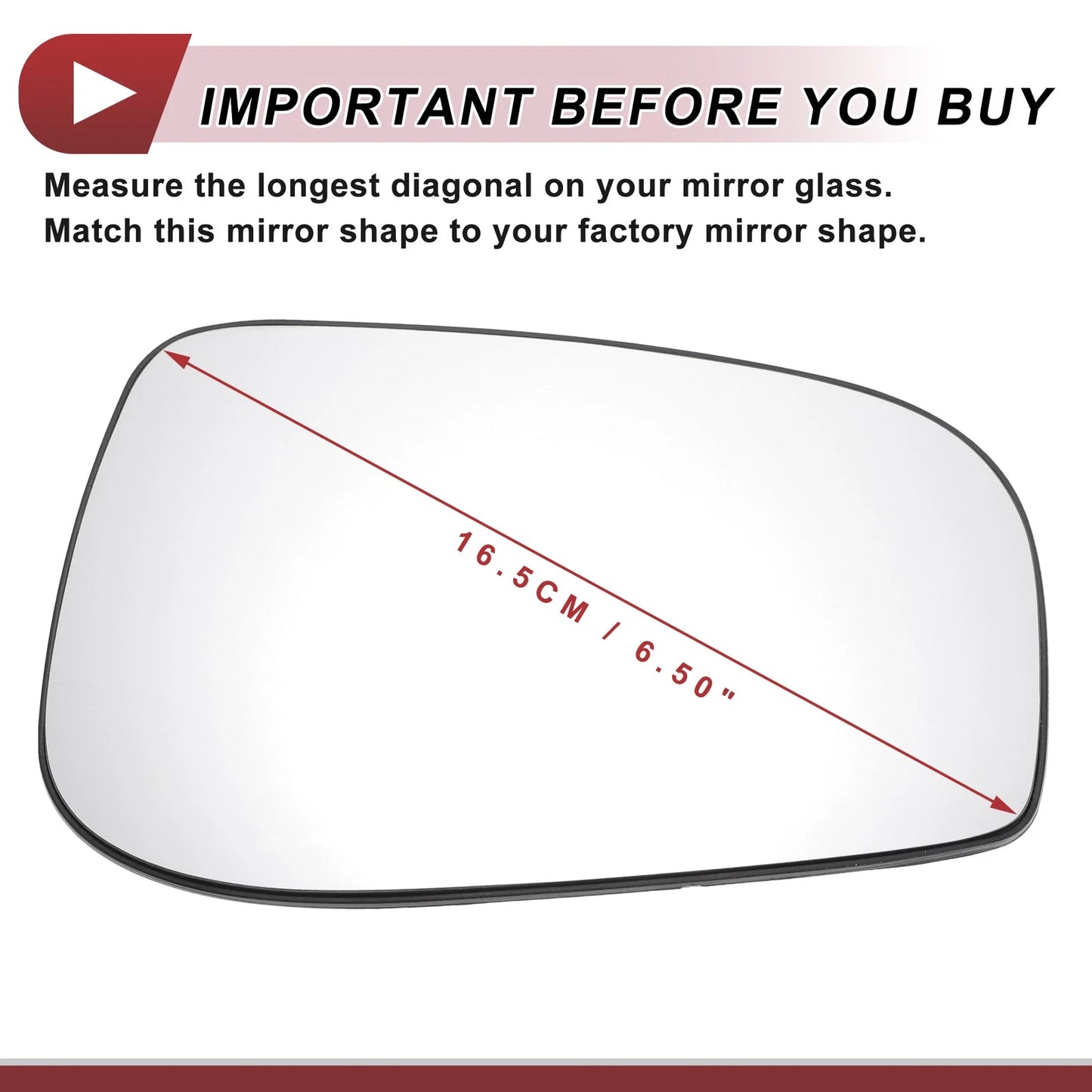 Heated Right Passenger Side Mirror Glass for Volvo S60 (2001-2006)