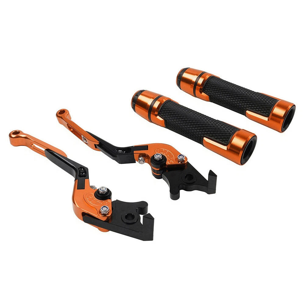 CNC Brake Clutch Levers & Handlebar Grips Set for Kawasaki ZX6R, ZX9R, ZX10R (2000-2023)