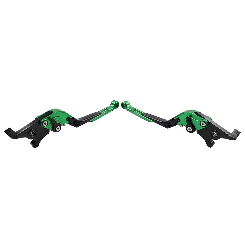 CNC Green Extendable Brake Clutch Levers for Kawasaki Ninja 125 250 (2013-2023)