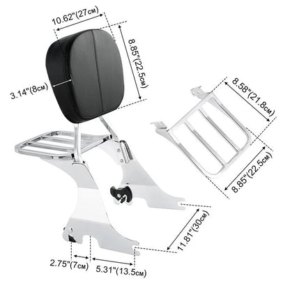 Sissy Bar Backrest Rack for Harley Sportster XL883 XL1200 (2004 - 2022)