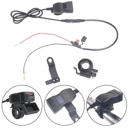 Dual Port Motorcycle USB Charger for 12–24V