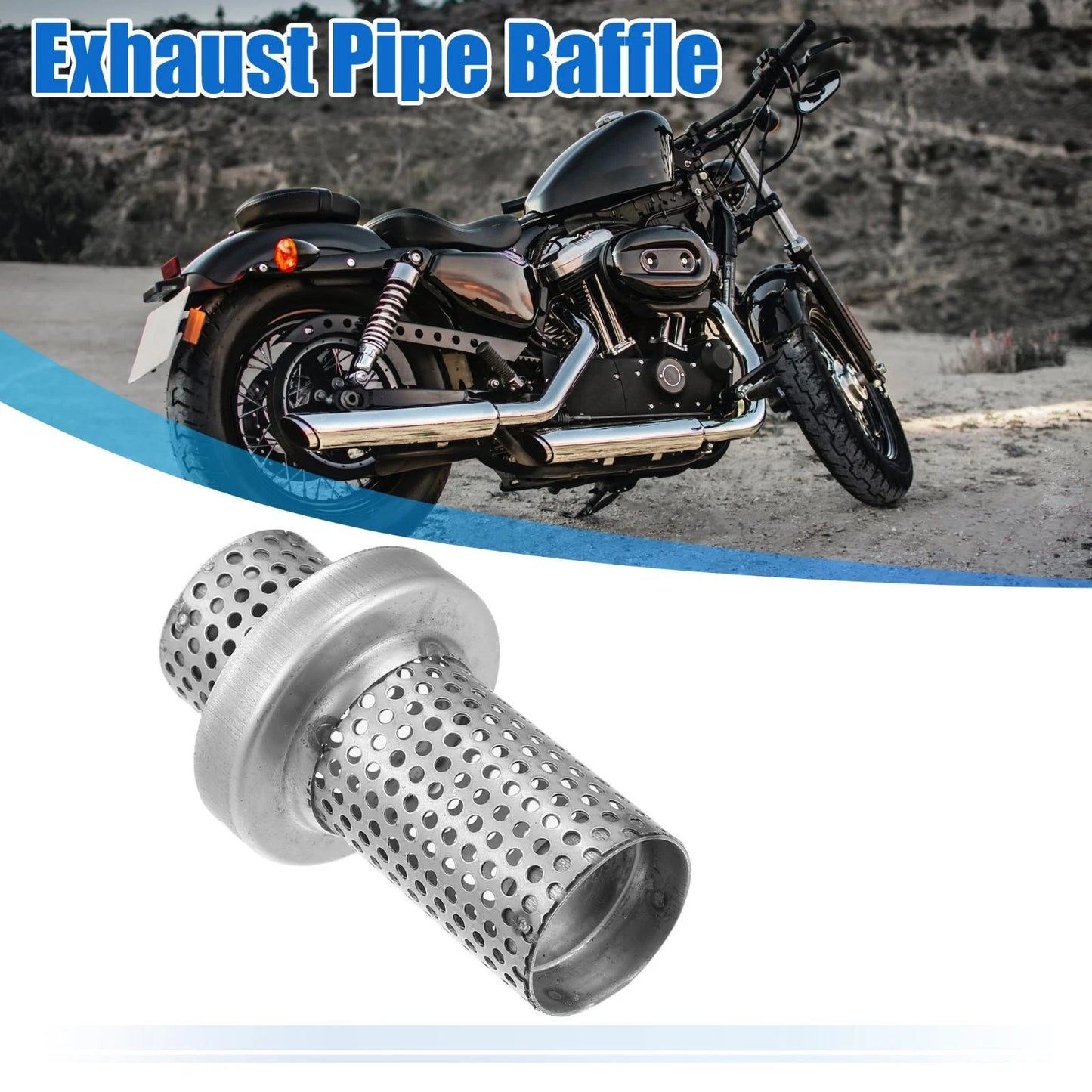 100mmx60mm Exhaust Silencer Muffler Pipe Baffle Silver Tone for Motorcycle