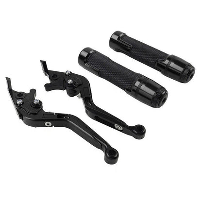 Folding Black Brake Clutch Lever Grip Set for Yamaha MT-15 XSR155 (2018-2023)