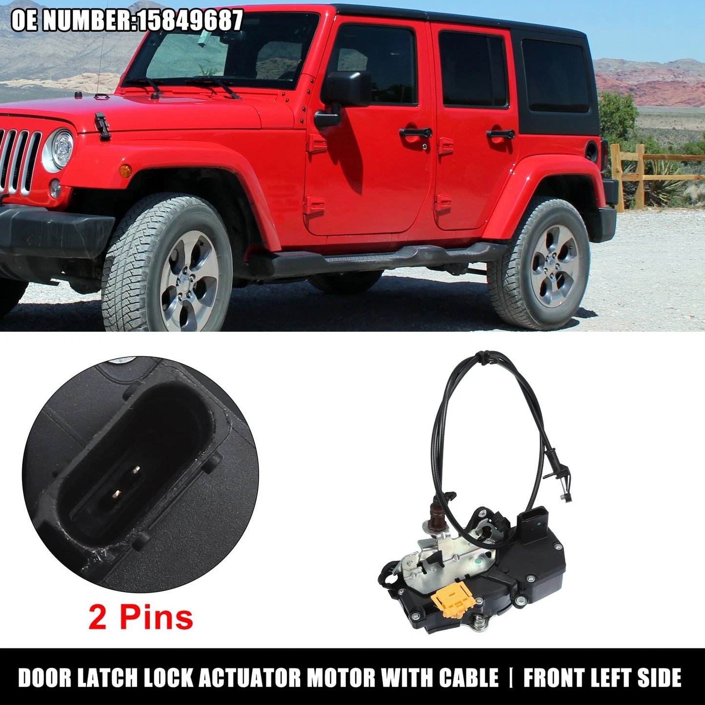 Front Left Door Lock Actuator Motor with Cable for Chevrolet Cobalt (2005-2010)