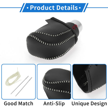 Gear Shift Knob Cover for Toyota Camry 2018-2023 Black Beige Faux Leather