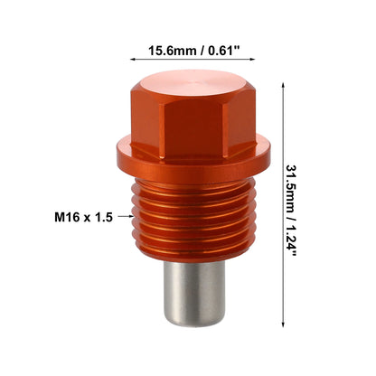 M16 x 1.5 Magnetic Oil Drain Plug for Car Sump Cap Aluminium with Gaskets