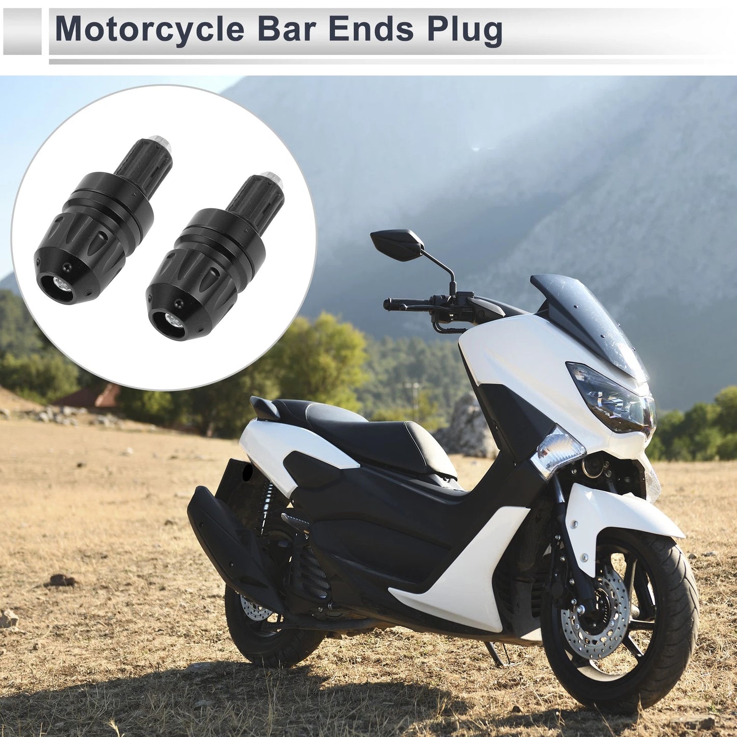 2pcs / 7/8" 22mm / Motorcycle Bar Ends Plug Aluminum Alloy Black for Motorcycle