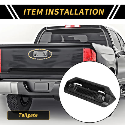 Carbon Fiber Pattern Rear Handle Bezel Trim for Toyota Tundra (2022–2024)