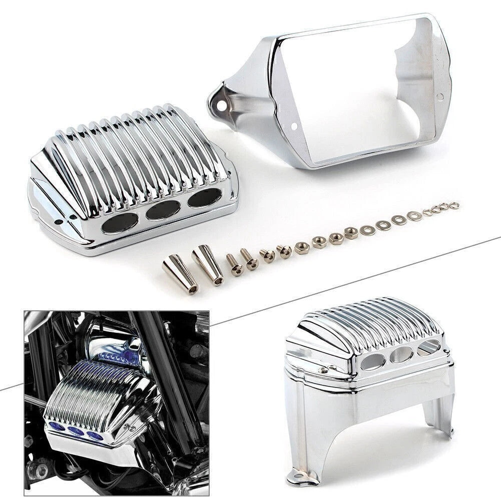 Front Voltage Regulator Cover Accent for Harley Bagger FLH 1997-2011 Chrome