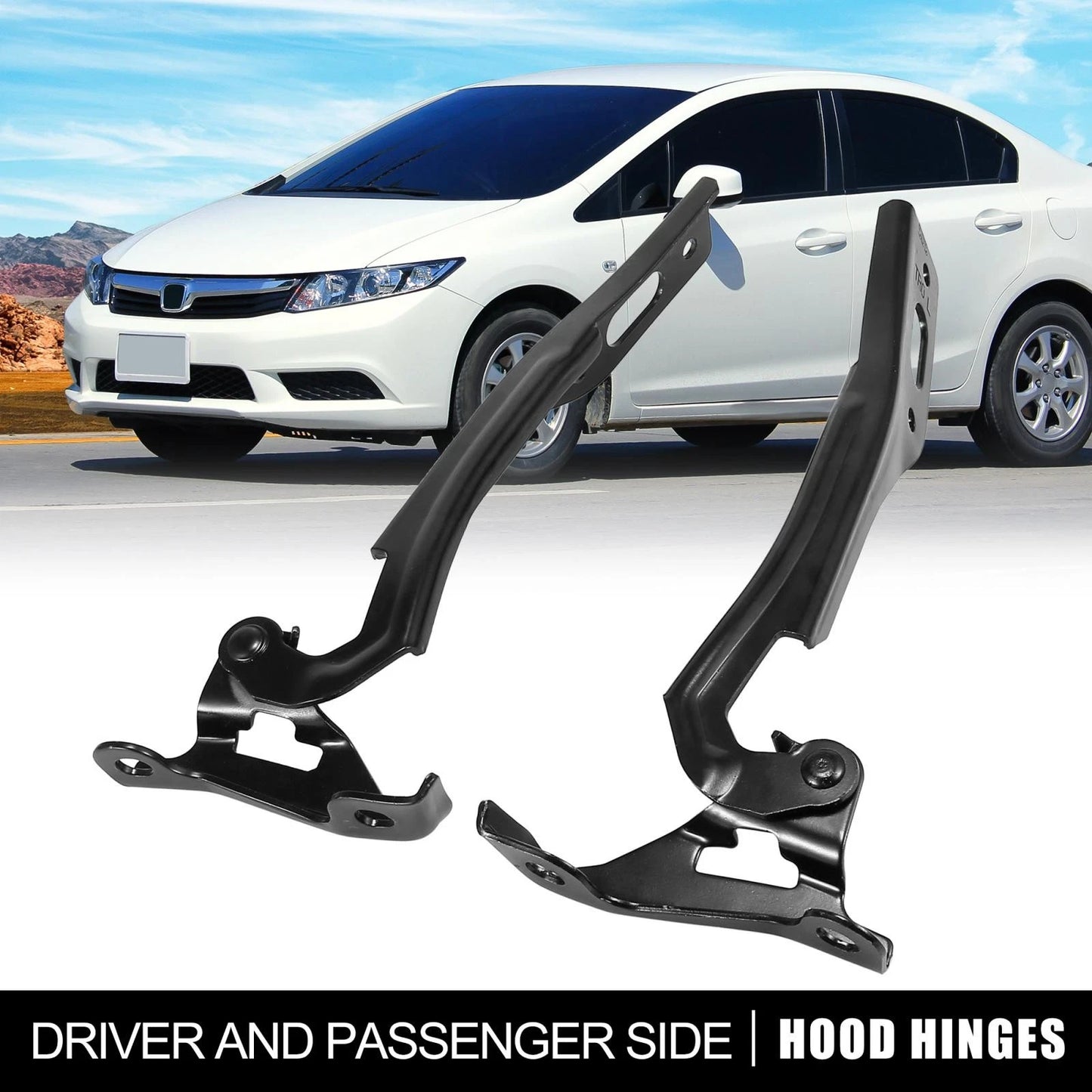 Hood Hinges  Left Right for Honda Civic (2012-2015)