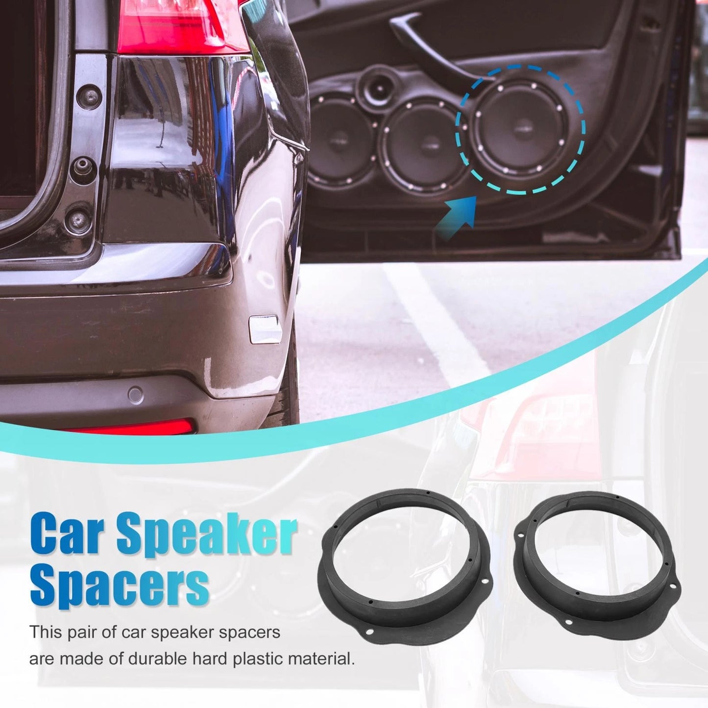 2 x 6.5" Speaker Spacer Rings for Ford Audio Subwoofer Mounting Adapter