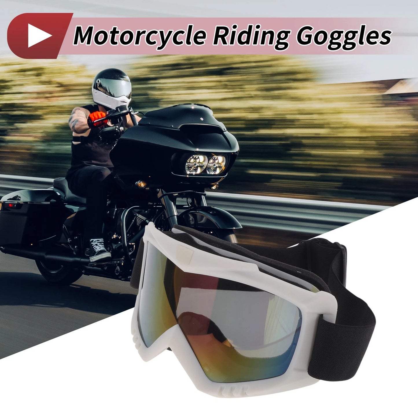 1Pc Motorcycle Riding Goggles for PC Cycling Sunglasses