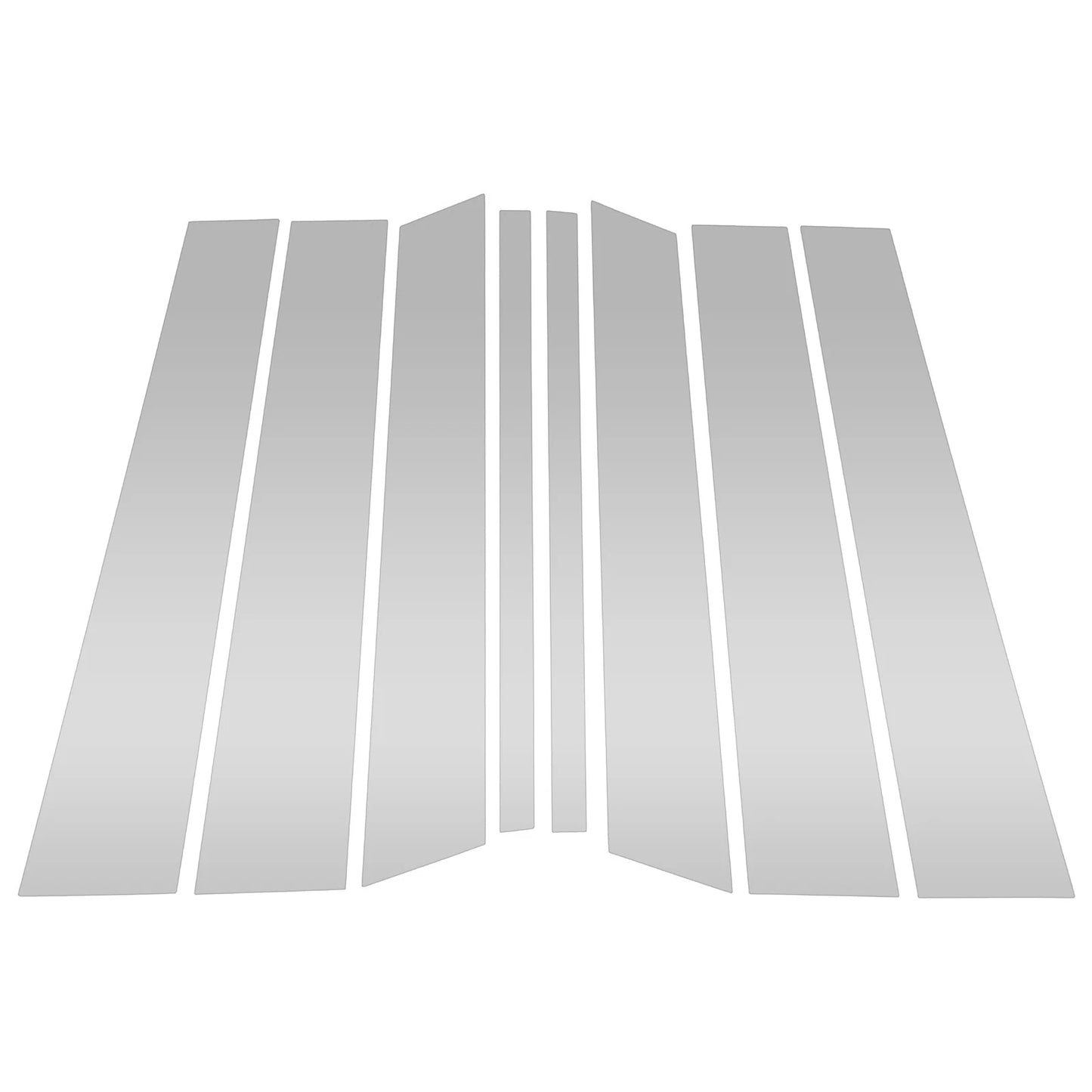8 Pcs Door Pillar Window Trim for Ford Edge (2007-2014) Silver Tone