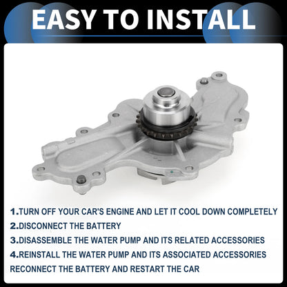 Water Pump for Ford Edge, Ford Flex (2007-2010) w/ Rubber Rings Kit