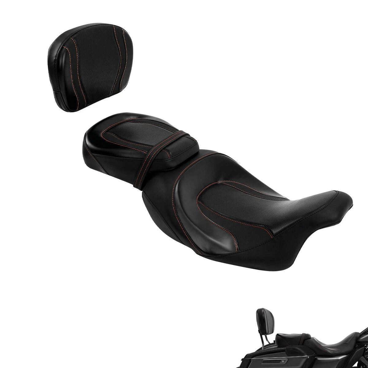 Rider & Passenger Seat Backrest Pad for Harley CVO Street Glide (2009-2023)