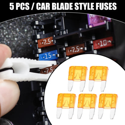 5 x Mini 5AMP APM/ATM Blade Fuses for Car Short Circuit Protection