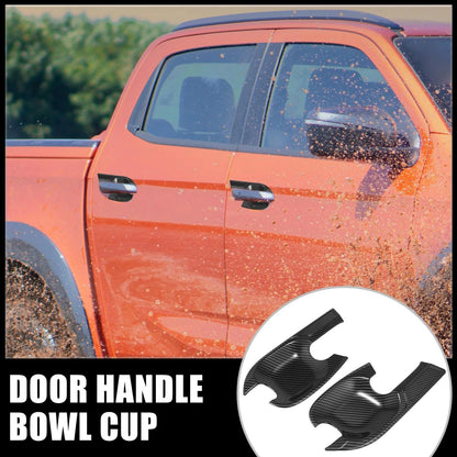 Car Door Handle Cups  for Isuzu D-Max Carbon Fiber Gloss Black