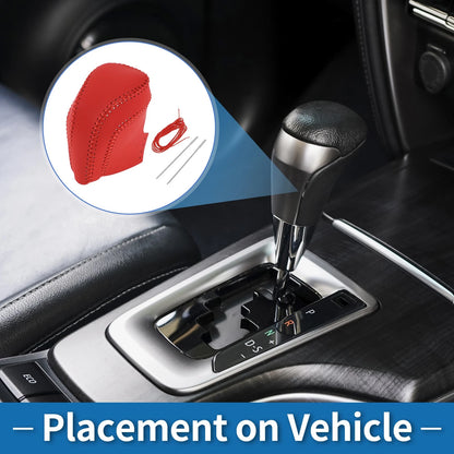 Red Faux Leather Gear Shift Knob Cover for Toyota Camry (2018-2024)