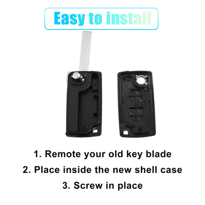 Keyless Entry Remote Key Shell  Buttons for Citroen Peugeot