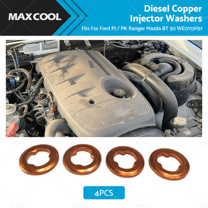 4 x Diesel Copper Injector Washers for Ford Ranger (2006-2011)