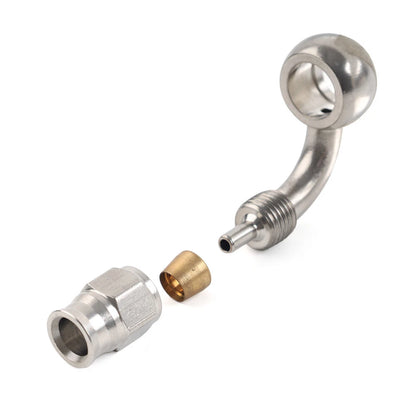10.2mm Stainless Steel AN-3 90 Degree Eye Banjo Hose Ends for Motorcycle