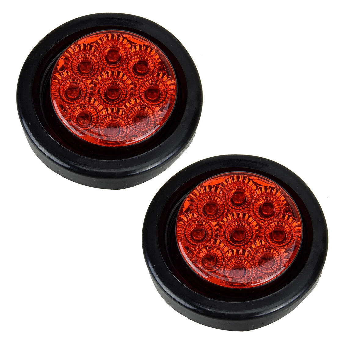 2" Round LED Side Marker Lights for Car Truck Trailer Van Caravan