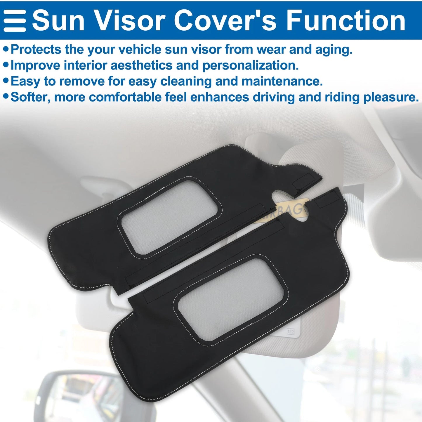 Sun Visor Covers  for Ford Mustang (1994-2004) Black Gray Line