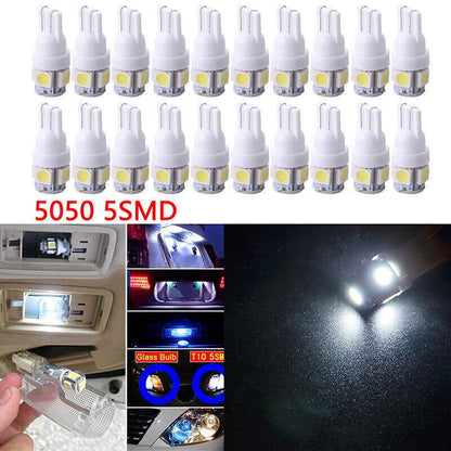 20 x White T10 Wedge Canbus ERROR FREE LED Light Bulbs for Car ()