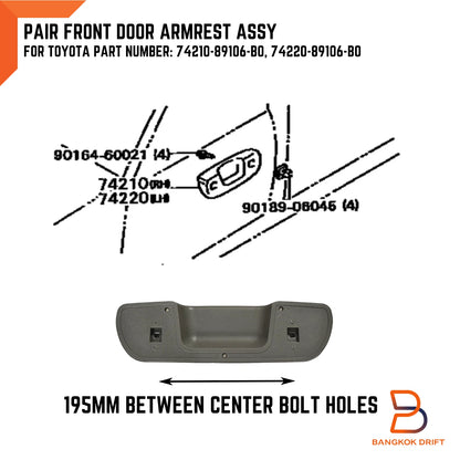 Grey Interior Trim Door Armrest Handle for Toyota Hilux 4Runner (88-96)