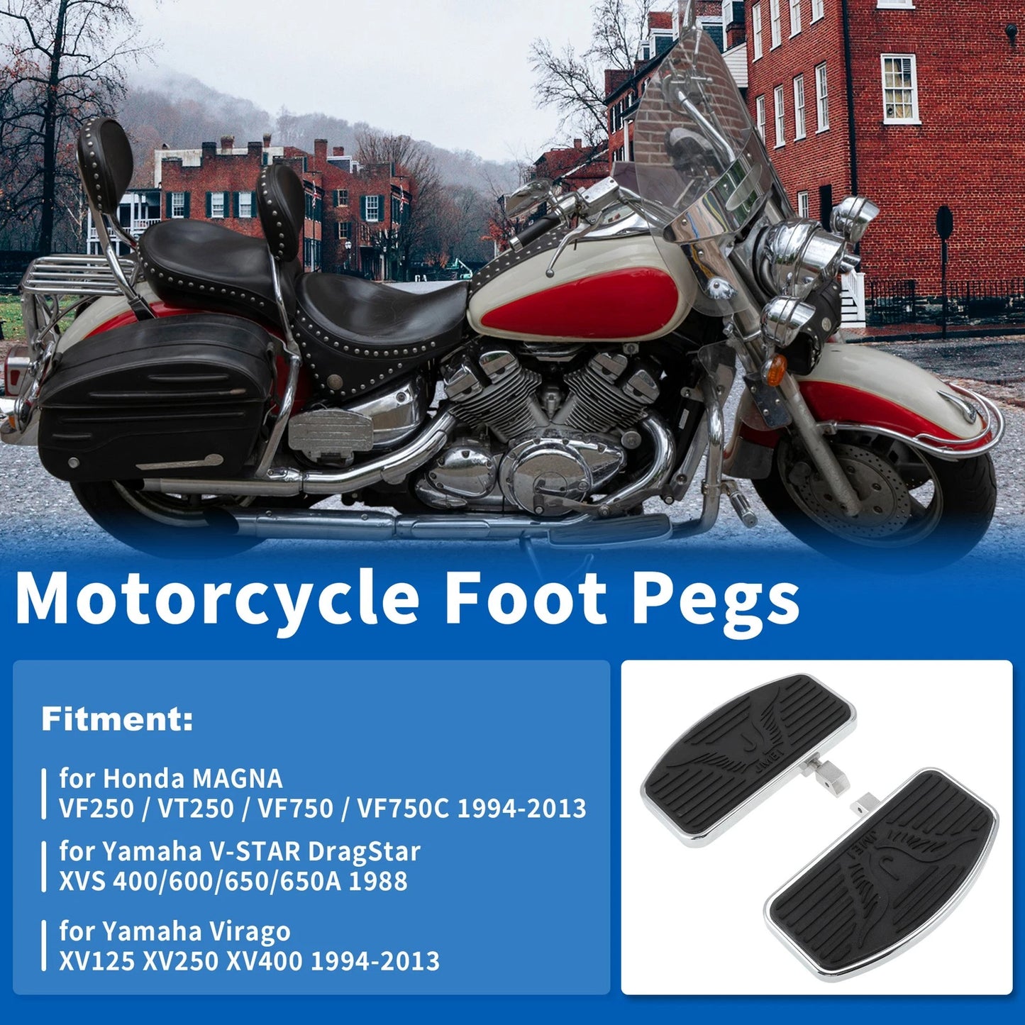 Front Foot Pegs for Honda Magna VF250/VT250/VF750 (1994-2013) 1 Pair