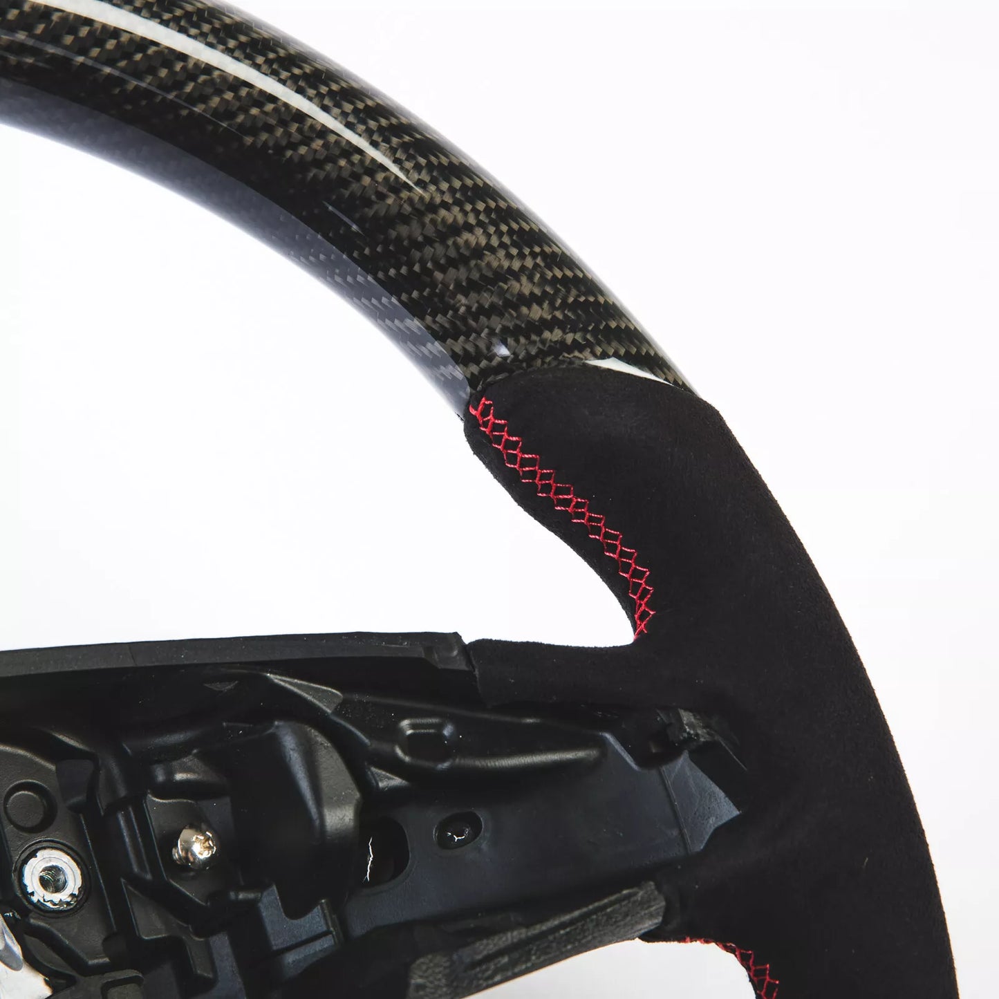 Flat Steering Wheel Carbon Suede for Mercedes Benz C-Class W205 (2015-2021)