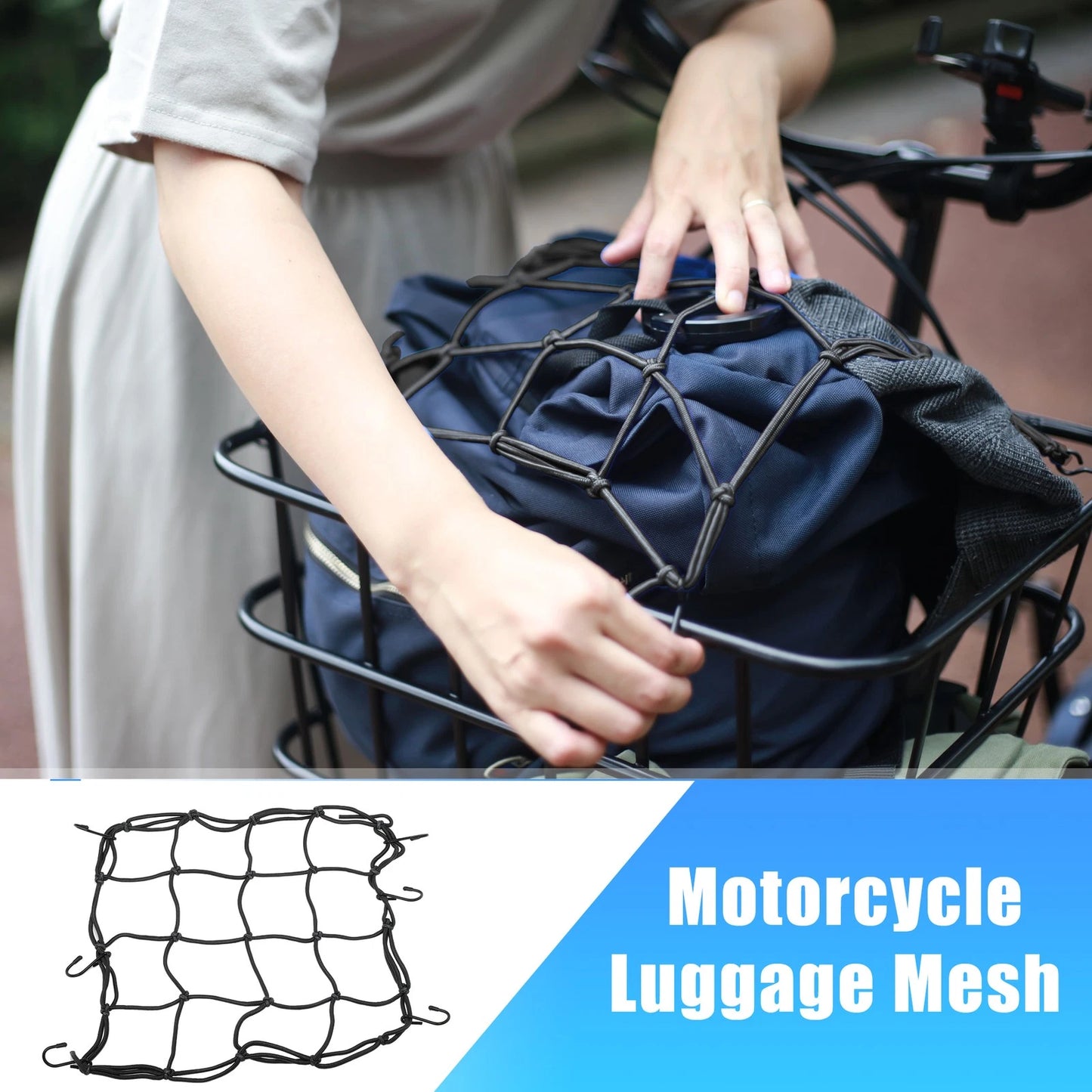Luggage Net 12 x 12 Cargo Net for Motorcycle Black