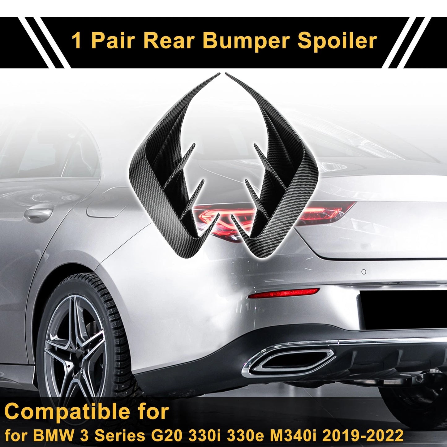 Rear Bumper Spoiler  for BMW 3 Series G20 330i 330e M340i (2019-2022)