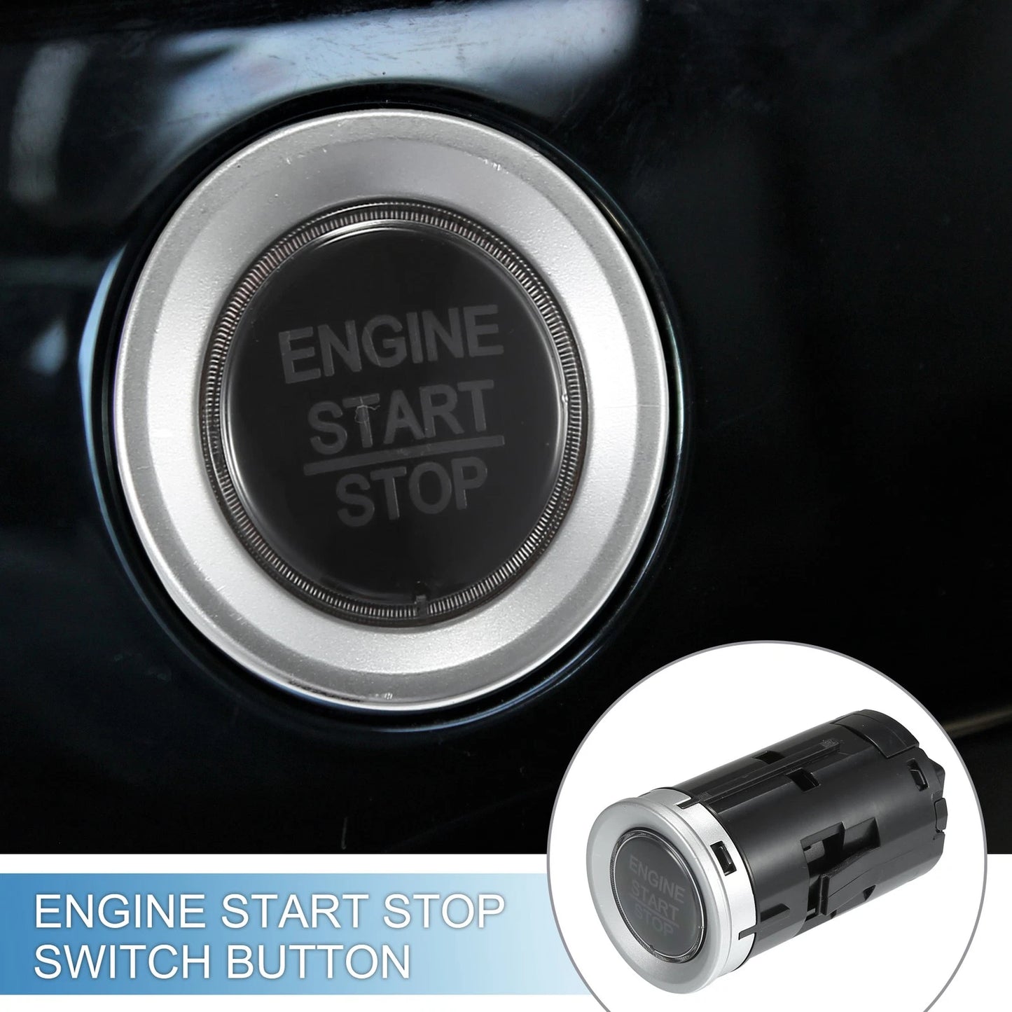 Engine Start Stop Switch Button for Honda Fit (2015-2018) Silver Tone