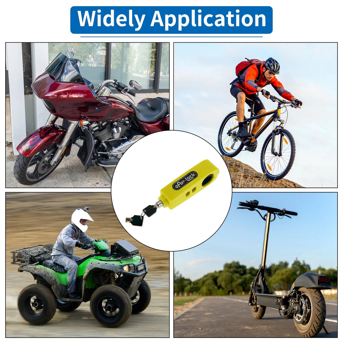 Handlebar Lock Universal Scooter Bike Throttle Grip Yellow for Motorcycle