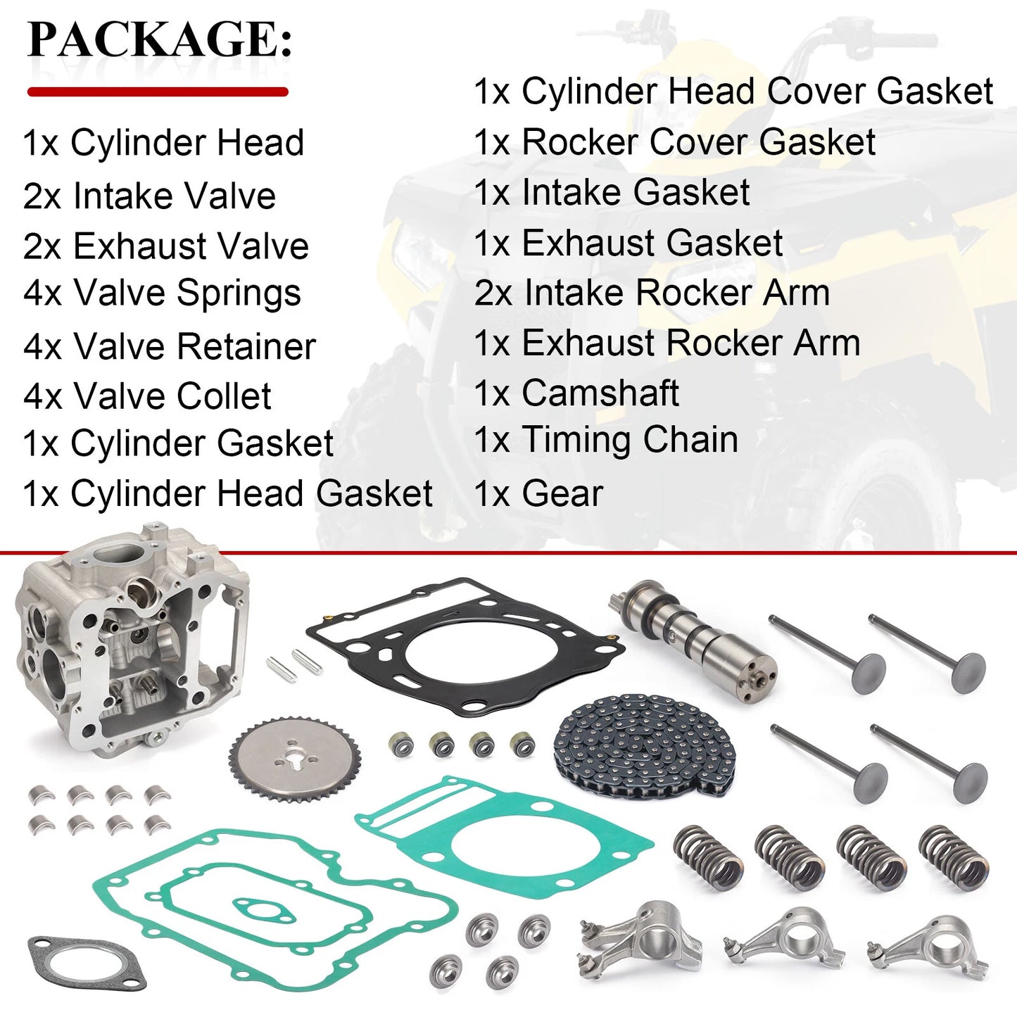 Head Gasket Rocker Arm Camshaft Valve Polaris Ranger Magnum 425/500(2001–2006)