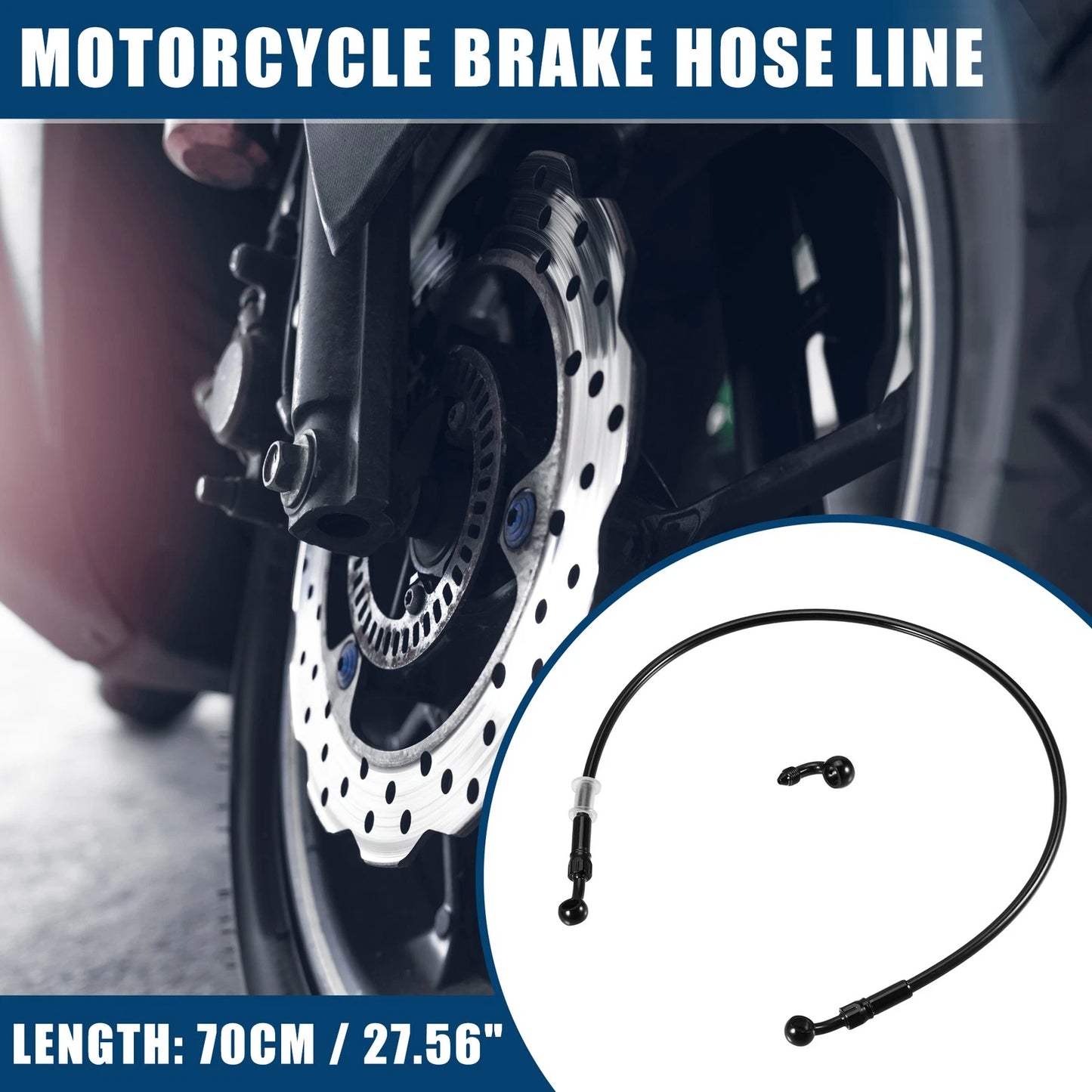70cm Motorcycle Hydraulic Brake Line Oil Hose Fitting with Banjo for Motorcycle