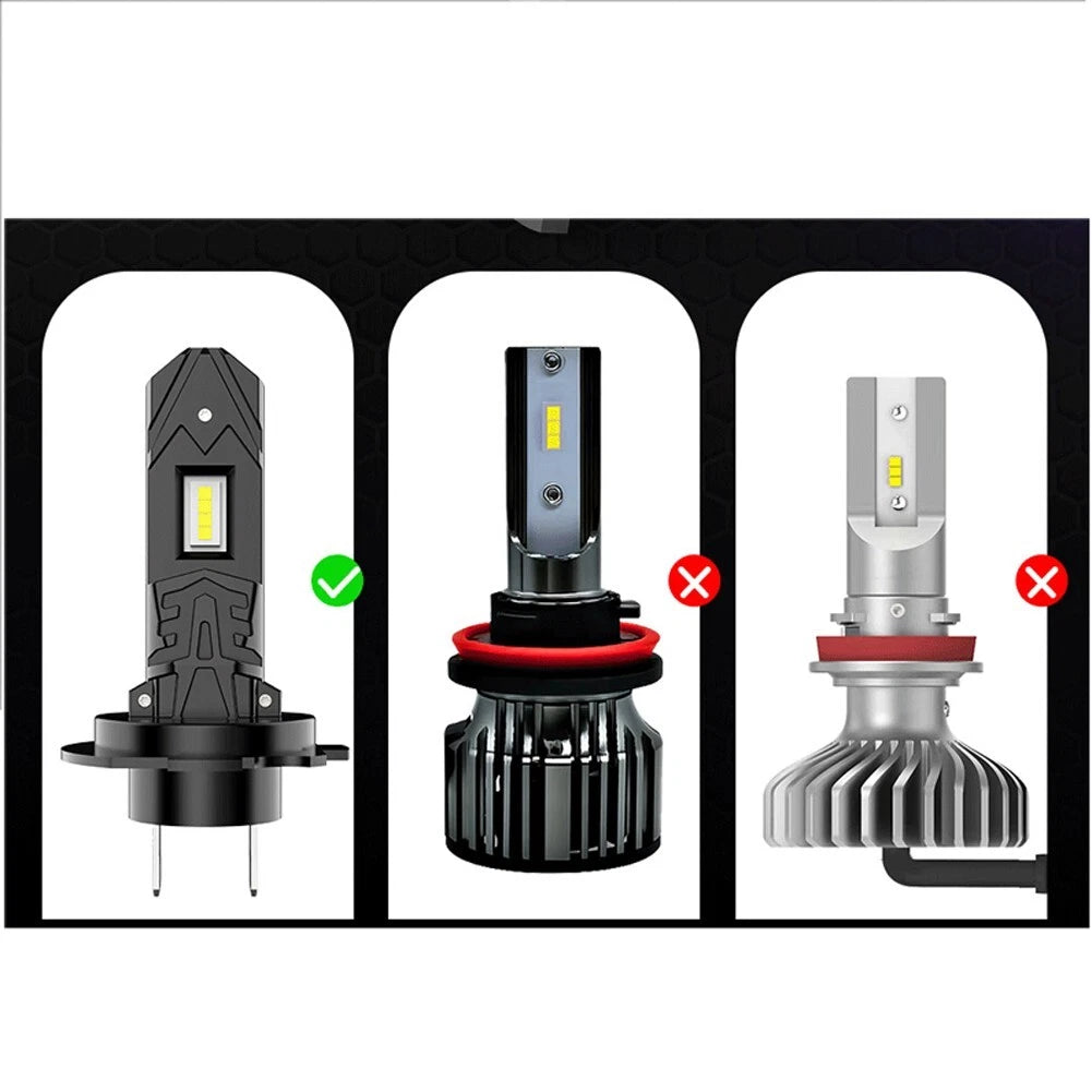 2 x H7 LED Headlight Bulbs for Car