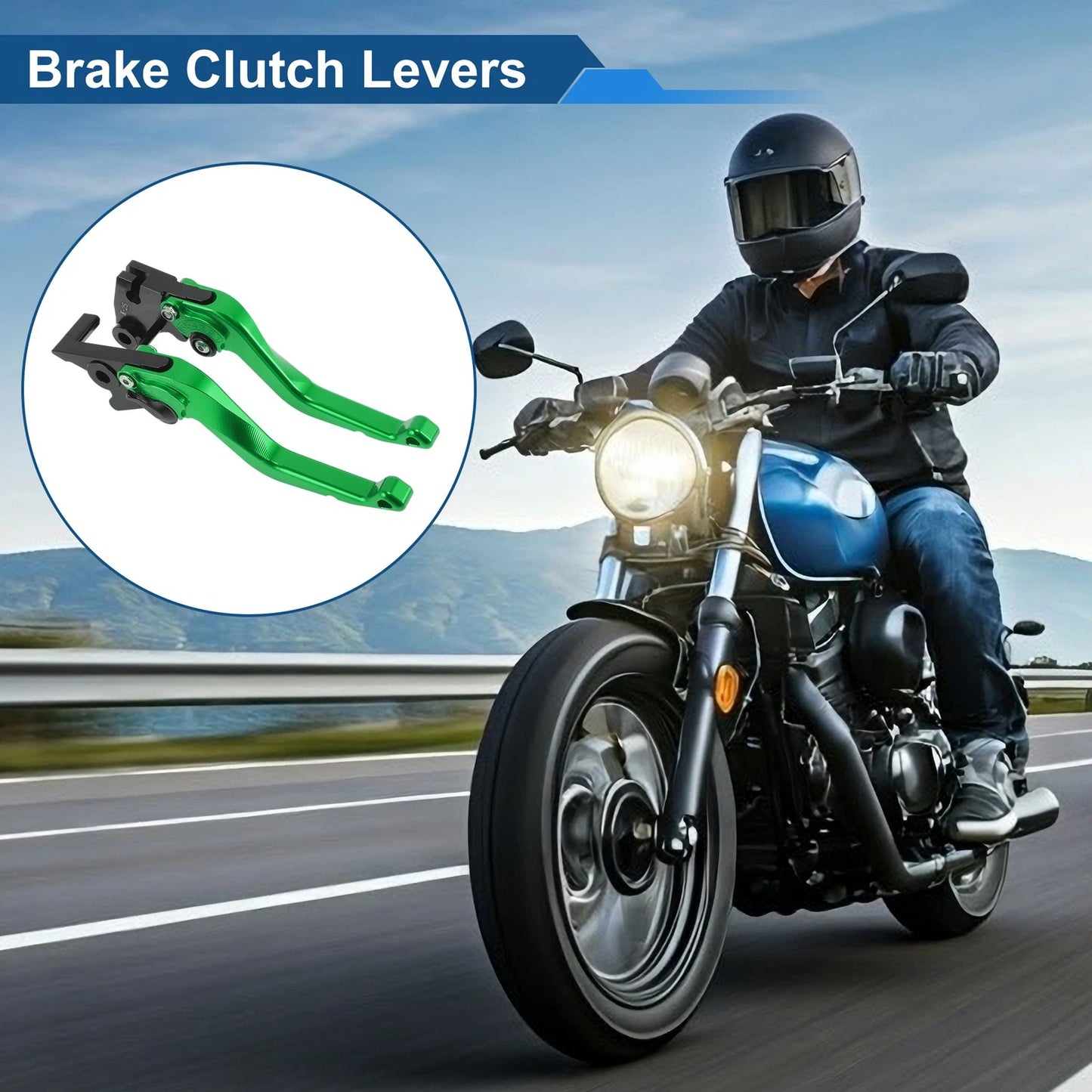 1 Pair Adjustable Short Brake Clutch Levers for Kawasaki KLX 300 (2021–2025)