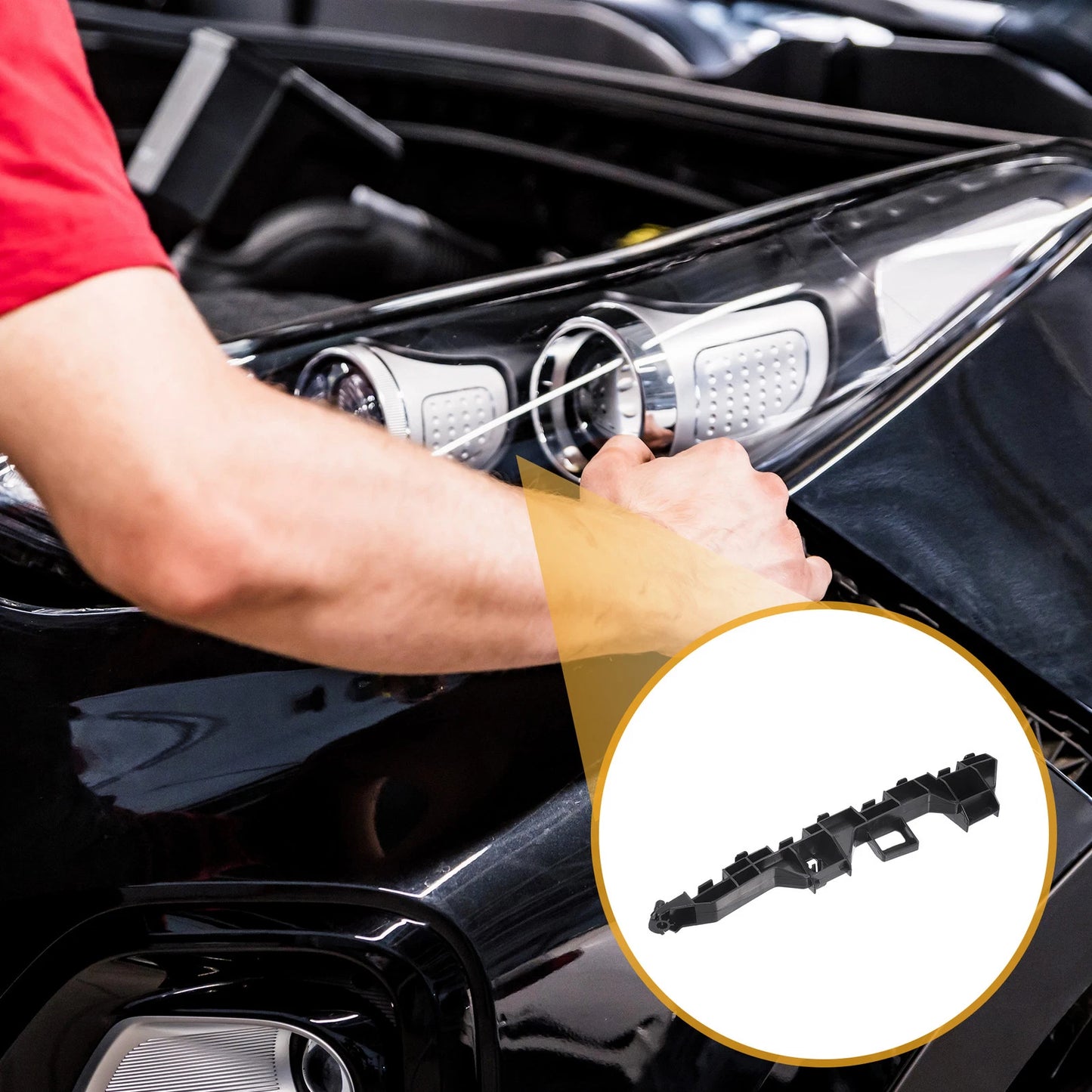 RH Front Bumper Support Bracket for Honda City Sedan (2014-2016) 1 Pc Black