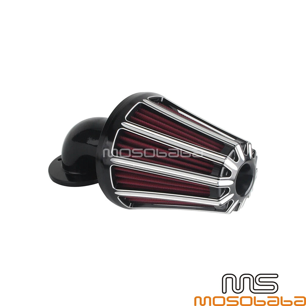 Black Air Filter Cleaner Intake Kit for Harley Road King FLHR (2004-2023)