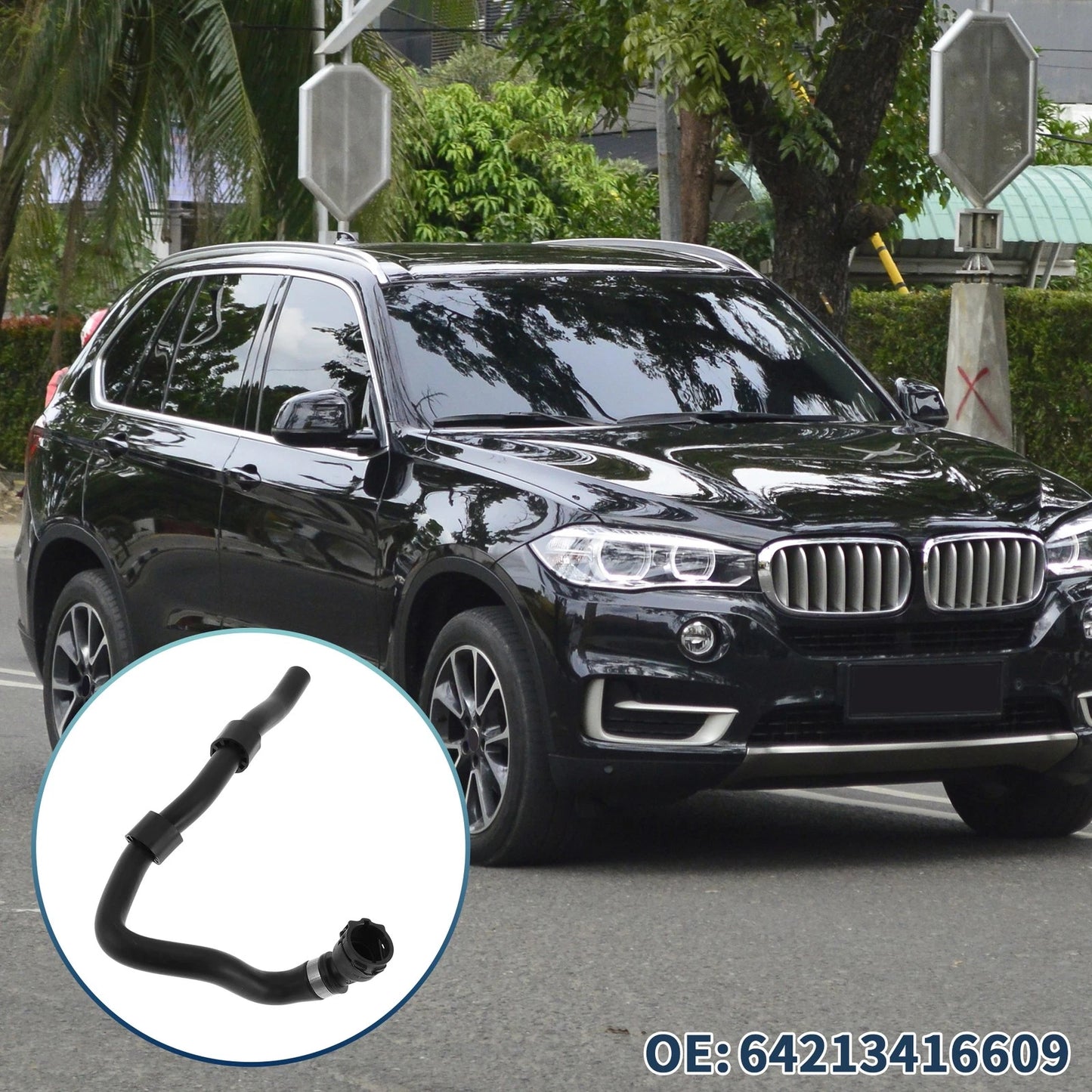 Heater Hose for BMW X3 E83 3.0L L6 (2007-2010) - Rubber Black