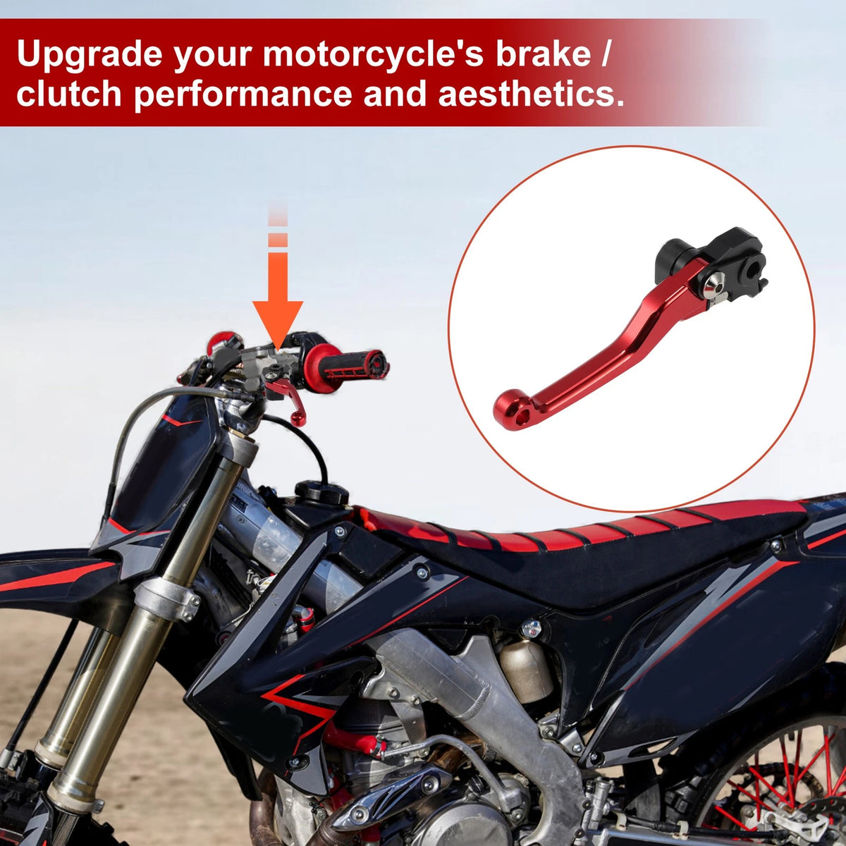 Red Short Brake Clutch Levers 1 Pair for Honda CRF450R CRF450RX