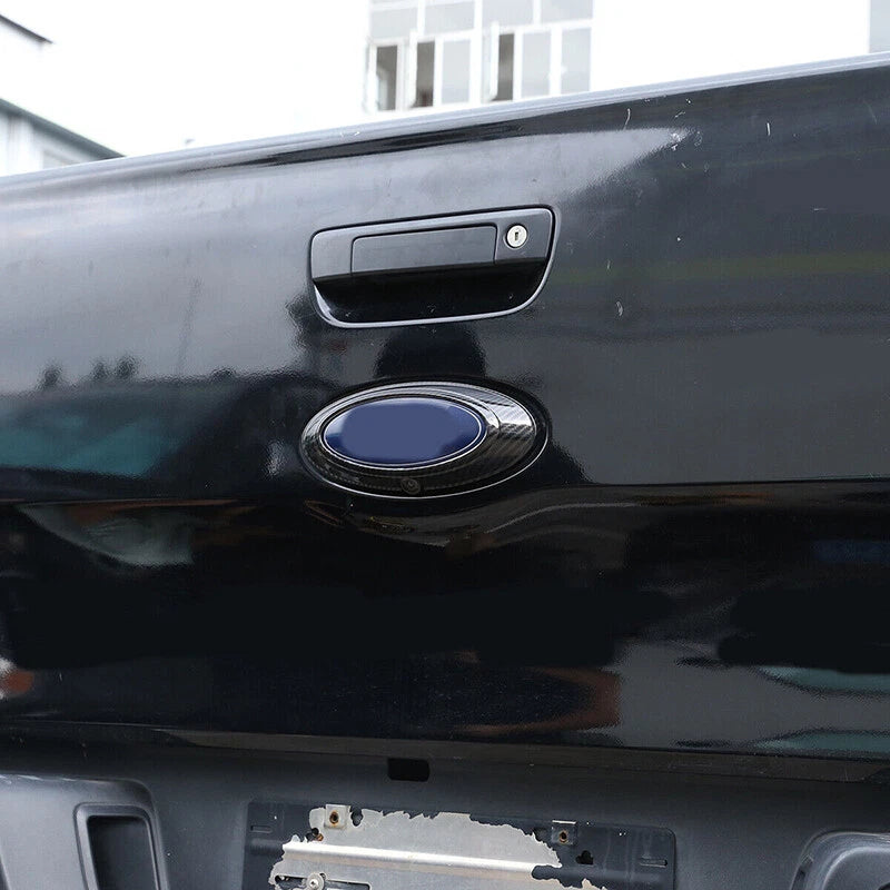 Carbon Fiber Rear Logo Emblem Badge Ring Cover for Ford Ranger (2015-2022)