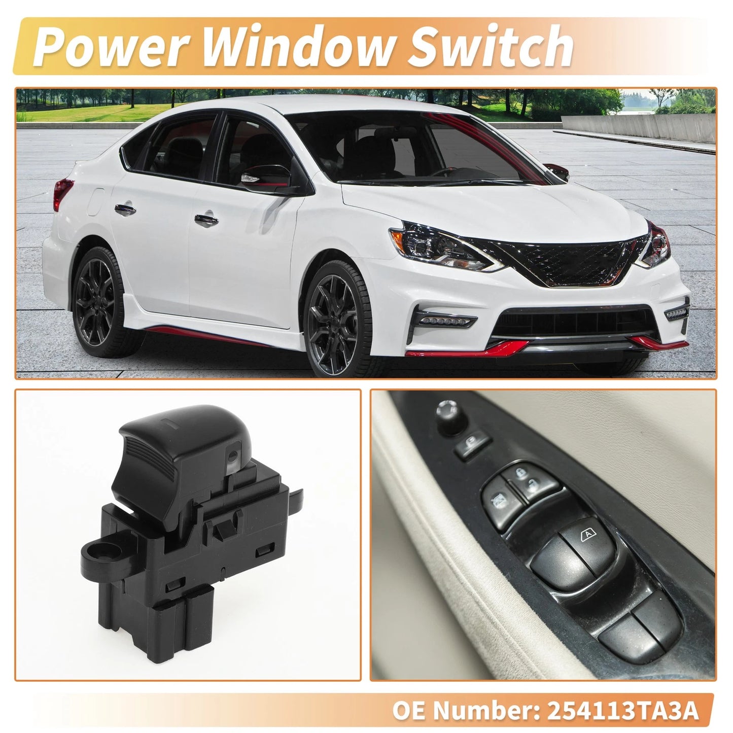 Rear Side Power Window Switch for Nissan Altima Murano Pathfinder (2002-2022)