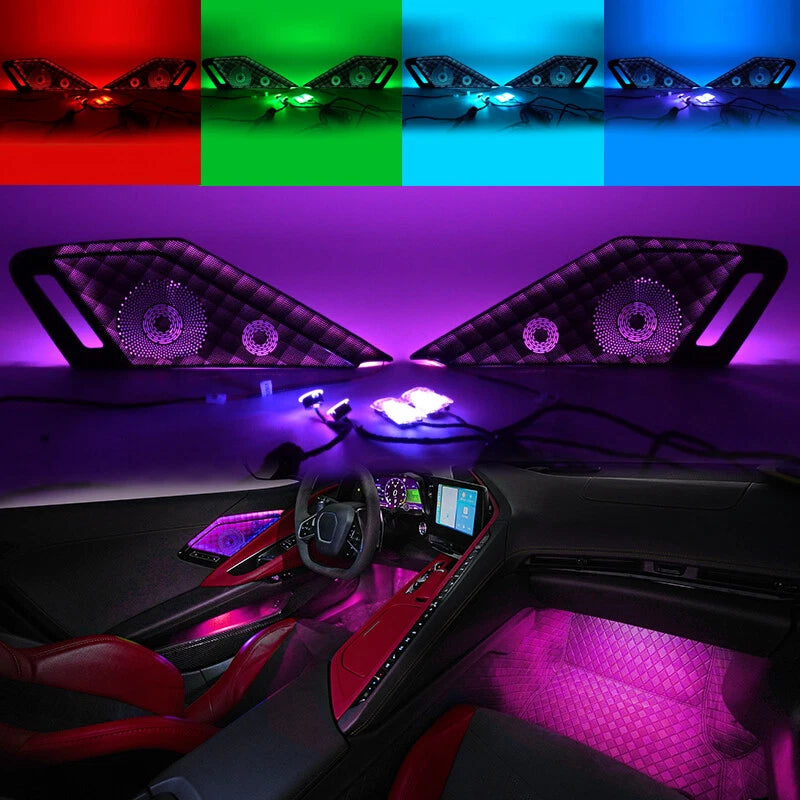 Interior Door Speaker Dash Cover with LED Light for Corvette C8 (2019-2024)
