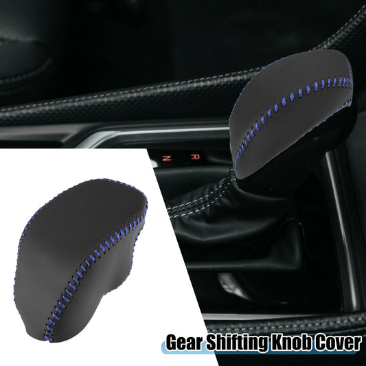 Gear Shifting Knob Cover Black Blue Stitches for Toyota RAV4 (2019–2023)